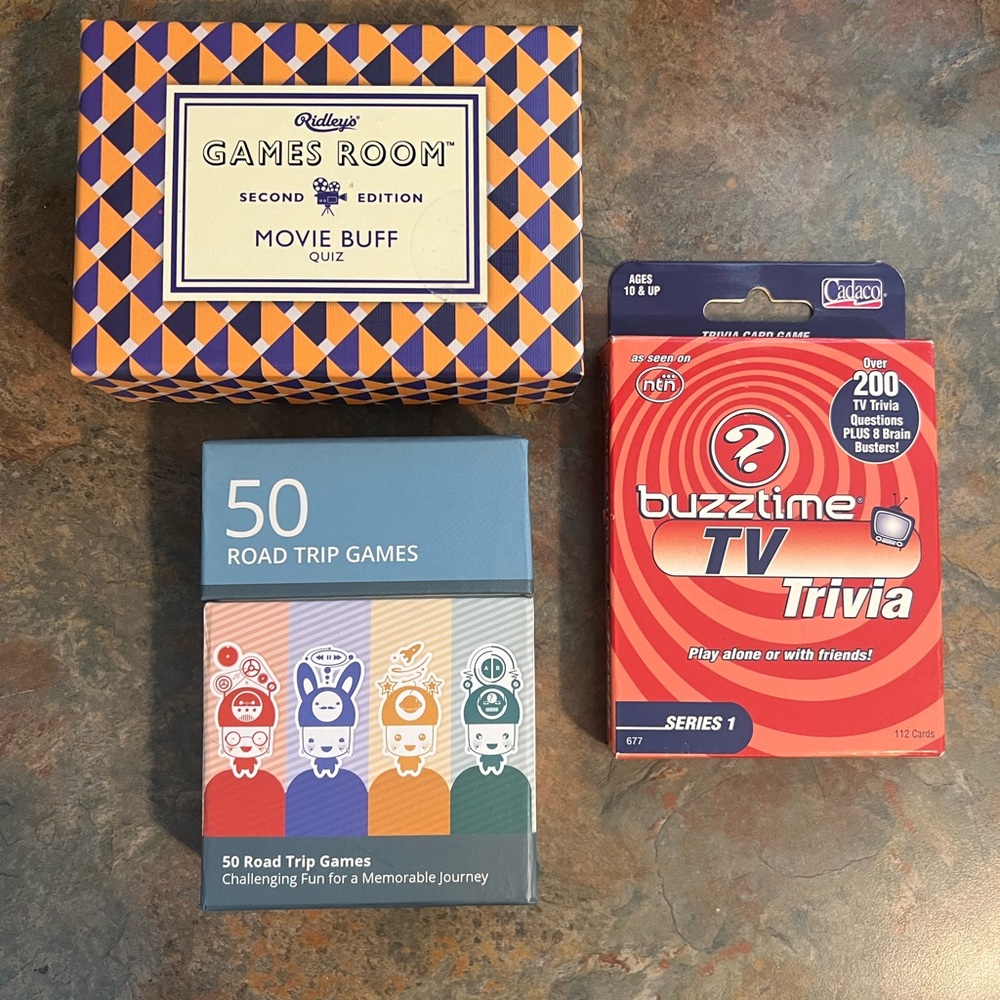 Road Trip Games, Games Room Movie Buff Quiz, Buzztime TV Trivia NEW